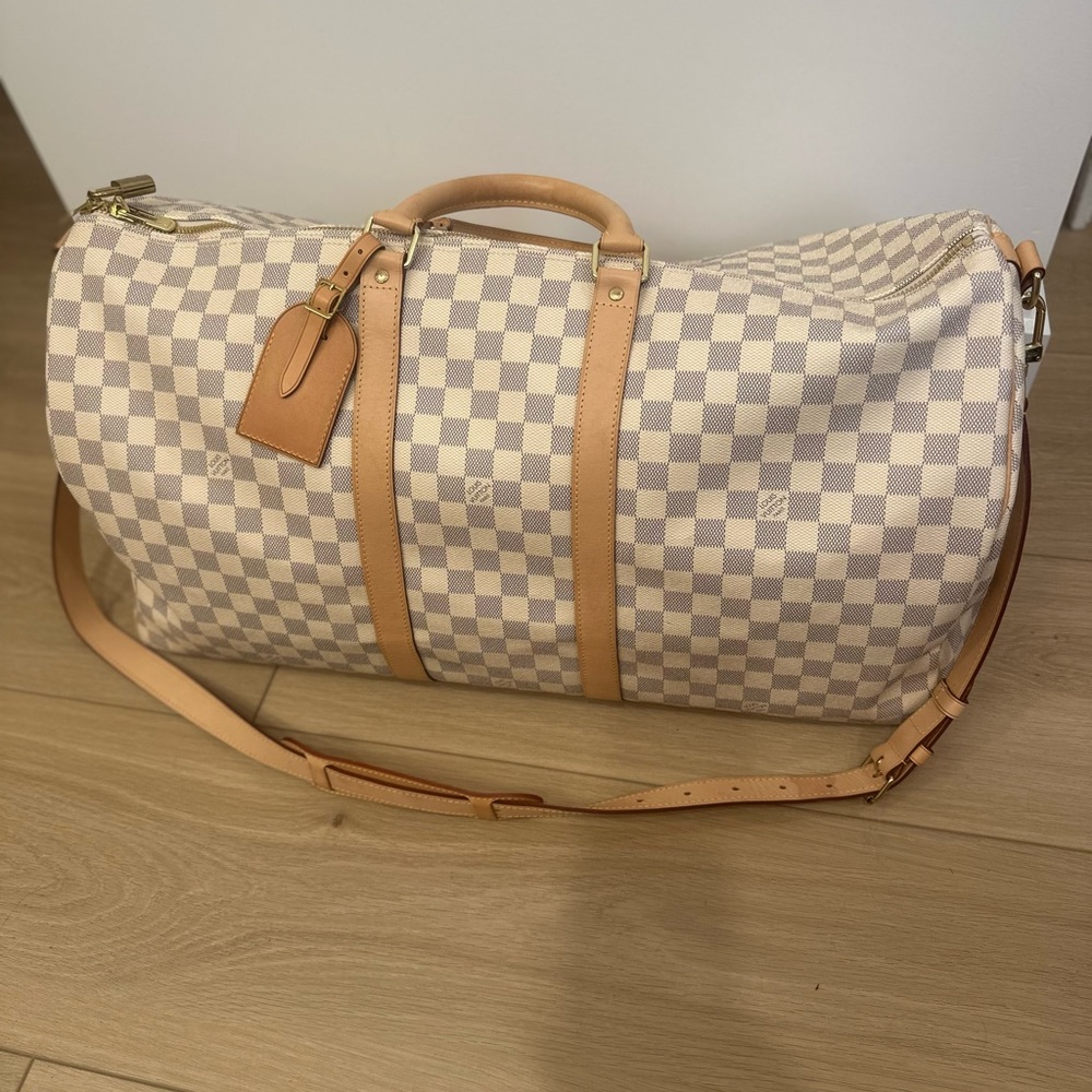 Keepall Bandoulière 55 -Damier Azur Canvas